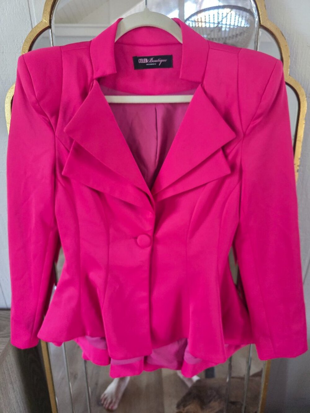 House of CB peplum blazer - hot pink Size M
